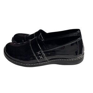BOC Born Concept Women's Size 10  Black Patent Leather Slip On Loafers Shoes Y2K
